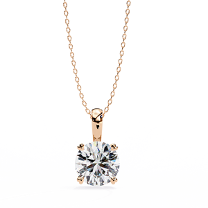<b>Delicate</b> Solitaire <b>Necklace</b> Lab Grown Diamond Brilliant Cut Prong Rose Gold White Gold New Elegant Trendy 14K Diamond Jewelry - Product Image 2