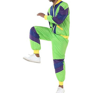 Unisex Color Blocking Tracksuit Full Sleeve Zipper Fly Loose Fit Sporty Style Green <b>Purple</b> Yellow Polyester Adult Spring Wear - Product Image 2