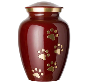 Hermosas Urnas Funerarias Europeas Doradas con Huella de Pata de Mascota, Ecológicas, Duraderas, para Cenizas, de Metal - Product Image 1