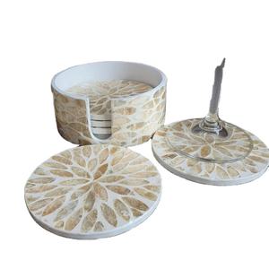 Mother of Pearl <b>Coasters</b> <b>White</b> Honeycomb Inlay Custom Colored Bone Inlay <b>Coaster</b> Set of 4 Real Bone Inlay <b>Coasters</b> - Product Image 1