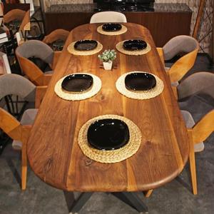 Mesa de Comedor Rectangular Contemporánea de Madera Maciza de Sheesham con Sillas Opcionales, Estilo Europeo Hecho a Mano y Ecológico para Sala de Estar - Product Image 1