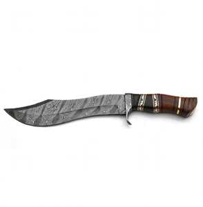Herramienta utilitaria pesada de acero damasco forjado a mano, personalizada OEM, con mango de madera y cuerno. - Product Image 1