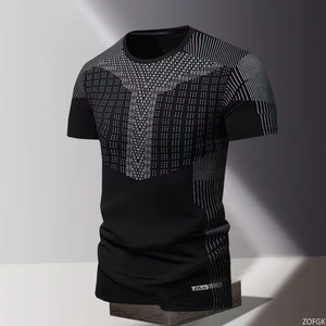 Camiseta de Verano para Hombre, de Secado Rápido, Tejido Formal, con Estampado de Serigrafía, Cuello Redondo, Holgada, de Manga Corta - Product Image 4