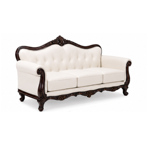 Luxury Classic Solid Teak <b>Wood</b> <b>Sofa</b> 3 Seater Carved Living Room Furniture Upholstered Hotel Villa Apartment Furniture - Product Image 2