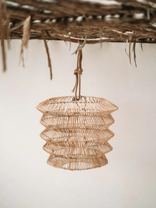 Lámpara de Mimbre Hecha a Mano de Diseño Contemporáneo, Lámpara de Bambú y Ratán para Decoración de Hoteles y Villas - Product Image 3