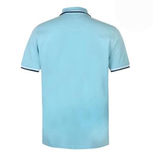 Camiseta de Manga Corta para Hombre RELEVO INDUSTRIES, Color Sólido, 100% Algodón Tejido, Casual, Azul Marino con Ribete Blanco en Cuello y Puños, 220g - Product Image 6