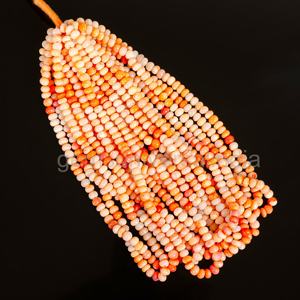 Natural Peach Opal Rondelle Gemstone Beads Shaded Candy Opal Smooth Beads For Jewelry Making Wholesale 16 Inch 8mm Opal Stone - Product Image 4