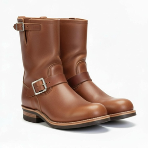 Bottes de moto en cuir véritable pour homme, marque personnalisée, grande taille, imperméables, respirantes, coupe-vent, zippées au-dessus du genou, sport - Product Image 4