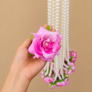 Guirlande suspendue de roses artificielles, perles, fleurs en plastique roses, décoration murale extérieure, faite à la main, élégante, NOUVELLE ARRIVÉE - Product Image 5