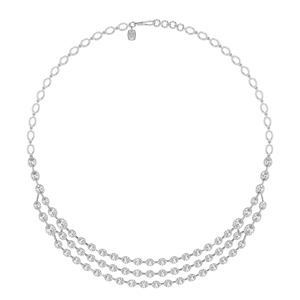 Collier Statement Triple Ligne Solestia pour Femme, Diamant de Laboratoire, Argent Sterling 9KT, 10KT, 14KT, 18KT, Cadeau de Mariage Premium - Product Image 2