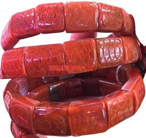 Hotsale คุณภาพสูงธรรมชาติพลอย Carnelian/สีแดง Agate สร้อยข้อมือ/กำไลสำหรับสุภาพสตรี