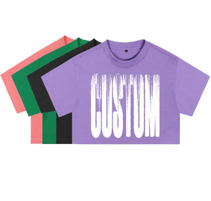 T-shirt court personnalisé pour femme, manches courtes, col rond, coupe classique, 100 % coton jersey, respirant, décontracté, printemps-été - Product Image 1
