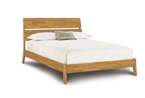 Modern Solid Wood <b>Platform</b> <b>Bed</b> with Floating Nightstand Mid Century Natural Wood Bedroom Furniture - Product Image 4