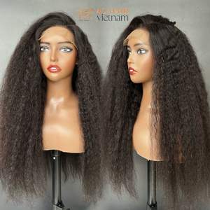 Cheap Price Kinky Straight <b>Black</b> Human Hair <b>Wigs</b> 100% Raw Vietnamese Hair HD Lace Front <b>Wig</b> Full Lengths - Product Image 4