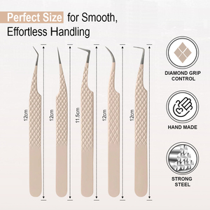 แหนบต่อขนตาปลายไฟเบอร์ สแตนเลสสตีล สำหรับต่อขนตาแบบวอลลุ่ม ยี่ห้อ Private Label - Product Image 3