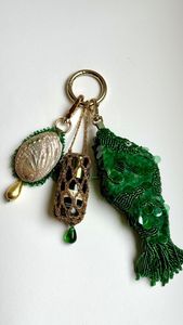 Decorative Handmade Embroidery Beaded Keychain with Premium Beads Stylish Purse Charm and Key <b>Ring</b> - Product Image 4