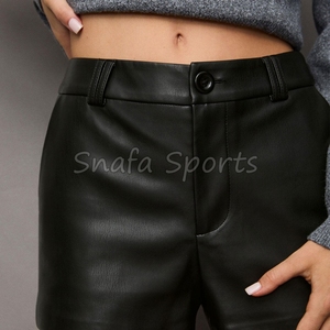 Latest Design Women Leather <b>Shorts</b> Custom Swim & Casual Wear <b>Shorts</b> made of 100% Leather Breathable <b>Shorts</b> - Product Image 3