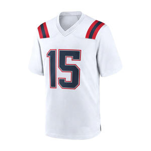 Maillots de football américain sublimés personnalisés pour hommes, t-shirts courts, numéros personnalisés, graphiques en strass, t-shirts pour hommes à col en V. - Product Image 4