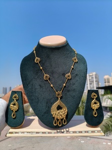 Brass 18K Gold Plated Women's Turkish Long Haram Necklace <b>Set</b> Bridal Traditional Wedding Engagement Anniversary Party Trendy - Product Image 3