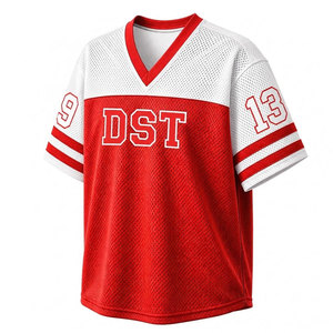 Delta |   Sigma |   T-shirt décontracté respirant à col en V et manches courtes en maille pour femme Theta Sorority, coloris rouge et blanc - Product Image 5
