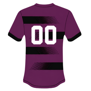 <b>Burgundy</b> Black Rugby Jersey <b>Shorts</b> Set <b>Short</b> Sleeve Crew Neck Striped Team Uniform Custom Breathable Training Performance - Product Image 5