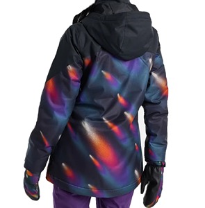 Chaqueta Impermeable Cortavientos para Esquí y Snowboard para Mujer, Azul Marino, Negro, Morado, Naranja, Blanco, Estampado Abstracto, con Capucha y Cierre Completo - Product Image 5
