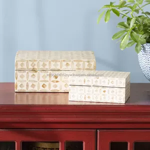 Bonito joyero decorativo con incrustaciones de hueso de color, hallazgos elegantes para exhibiciones de joyas elegantes - Product Image 3