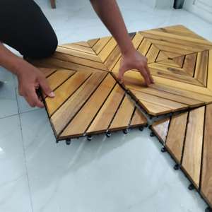 คุณภาพสูงขนาด300x300มม. แผ่นไม้อะคาเซียกันน้ำที่ทันสมัยสำหรับระเบียงสวนลาน - Product Image 4