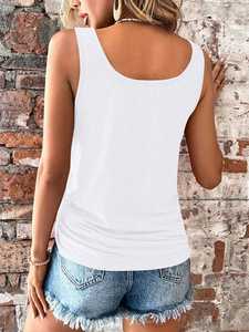 Débardeur Chic Urbain Sans Coutures Silhouette Ajustée Sculptant la Silhouette Courte et Essentielle - Product Image 2