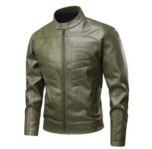 Blazer unisexe en cuir PU, coupe ajustée, col montant, simple boutonnage, imperméable, style urbain, fermetures éclair, doublure satinée, hiver - Product Image 1