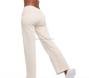 Pantalon de jogging personnalisé en toile, taille élastique, 100 % coton, cordon de serrage, respirant, léger, pour la course hivernale - Product Image 4