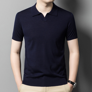 เสื้อถักแขนสั้นสีพื้นสำหรับผู้ชาย ระบายอากาศได้ดี แห้งเร็ว สวมใส่สบาย ODM - Product Image 2