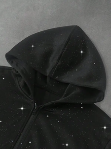 Nouvelle Tendance : Ensembles de sweats à capuche amples et de pantalons de survêtement larges en tissu épais orné de pierres précieuses, effet vintage délavé, personnalisé, effet soleil délavé, déchiré et délavé à l'acide - Product Image 6