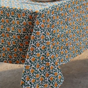 Wholesale Wedding Decoration Table Cloth for Events 100% Cotton Picnic <b>Tablecloths</b> Vintage Block Print <b>Rectangle</b> Table Cover - Product Image 3