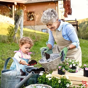 Leather Vintage Gardening Work <b>Gloves</b> with Reinforced Palm for Extra Grip Outdoor Use Breathable & Touchscreen - Product Image 5