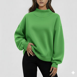 Pull-over en tricot pour femme, col montant, coupe ample, moderne et confortable pour l'hiver - Product Image 1