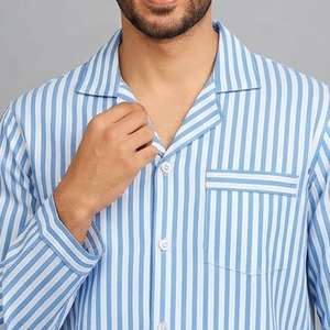 Pyjamas personnalisés pour hommes avec votre marque, impression de logo personnalisée, vêtements de nuit à manches longues, robe de nuit pour hommes en vente - Product Image 4