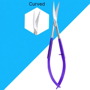 Tijeras Curvas de Acero Inoxidable de Alta Calidad HARBOR INDUSTRY, para Diestros, Mango Morado Antideslizante, Hoja Afilada, OEM - Product Image 2