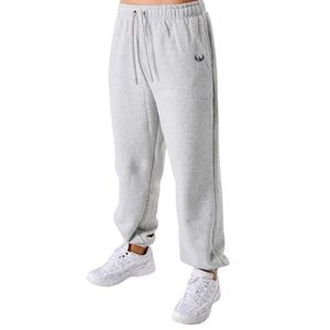 Pantalon de jogging ample gris clair pour homme en molleton doux, coupe décontractée, idéal pour l'entraînement, la gym, les loisirs et le sport - Product Image 1