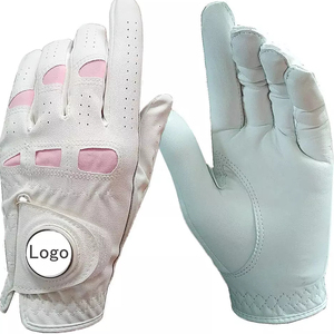 Guante de golf verde y blanco de cuero genuino para mano derecha, transpirable, con cierre de velcro, guante deportivo unisex. - Product Image 6