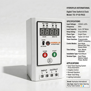 Hydroplus <b>Outdoor</b> Digital <b>Timer</b> Switch Controller for Solar Cleaning Pump Automation Irrigation Borewell Tank Filling Sequence - Product Image 4