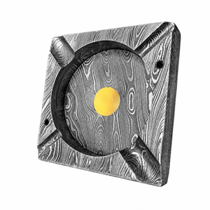 Jexmoo Custom Handmade Damascus Steel Square Desktop Ashtray <b>Prime</b> Design Home Décor Unique Pattern Smoking Accessory Gift - Product Image 5