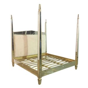 กระจกเงาสี่โปสเตอร์เตียงแผ่นกระจกไม้เตียงคิงไซส์สำหรับบ้านและห้องนอนเฟอร์นิเจอร์โรงแรมที่ทันสมัย - Product Image 5