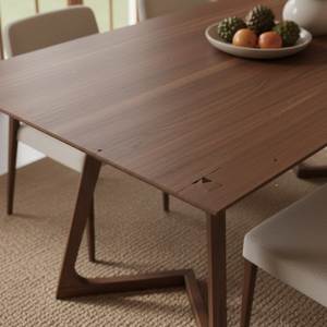 Juego de Mesa de Comedor Rectangular de Madera Moderna con 4 Sillas Tapizadas, Muebles para el Hogar de Estilo Escandinavo, Diseño Estable - Product Image 2