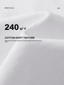 Camiseta de Marca de Moda, Nueva Colección Verano 2026, Estilo Americano, Casual, Algodón Grueso, Cuello Redondo, Hombros Caídos, 240, 100% Algodón - Product Image 4