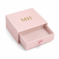 Boîte à bijoux rose avec fermeture magnétique écologique et logo personnalisé, avec insert en velours, boîte cadeau pour boucles d'oreilles, collier, vente en gros