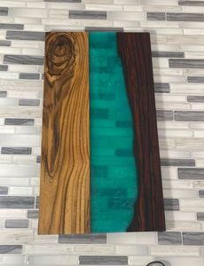 Planche de cuisine artisanale en bois dur et résine pour usage quotidien, planche à découper multifonctionnelle en bois et résine pour la préparation des aliments - Product Image 3