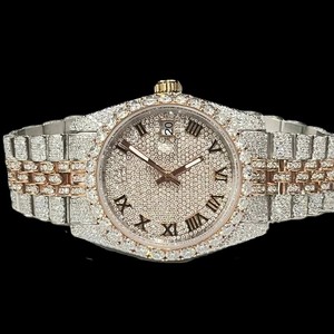 Montre de luxe en acier inoxydable avec quartz et diamant Moissanite, verre résistant à l'eau 10m, pour affaires – Approvisionnement direct usine RATAN JEWELS - Product Image 6