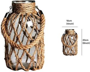 Vase à fleurs décoratif en jute – Porte-fleurs artisanal de style rustique pour la décoration de la maison, du bureau et des tables d'hôtel - Product Image 3