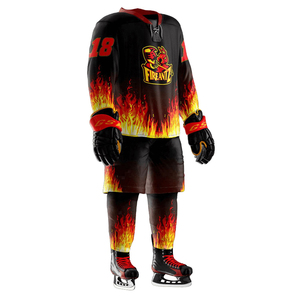 Uniforme de hockey sur glace pour hommes sur mesure, de haute qualité, respirant, coupe-vent, écologique, séchage rapide, tissu 100% polyester - Product Image 2